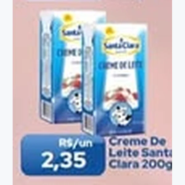 Recorte do encarte de Creme de Leite Santa Clara 200 g