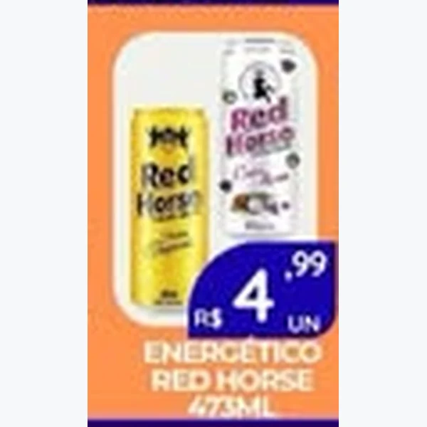 Recorte do encarte de Energético Red Horse 473 ml