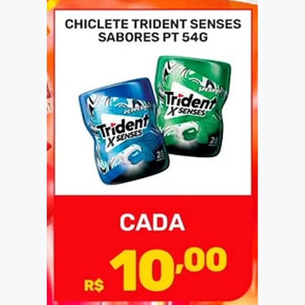 Recorte do encarte de Chiclete Senses Trident 54 g