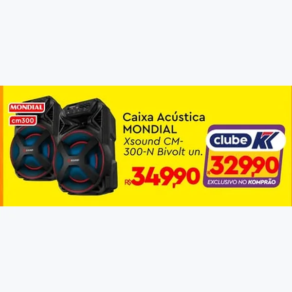 Recorte do encarte de Caixa Acústica Xsound Cm-300-n Bivolt Mondial