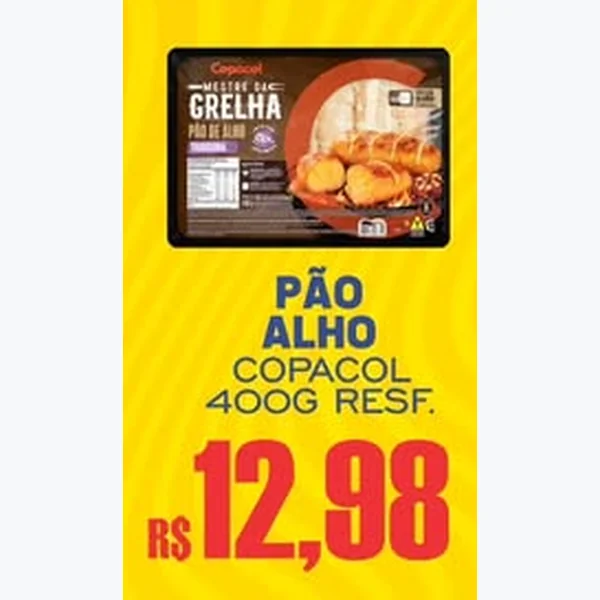 Recorte do encarte de Pão de Alho Copacol 400 g