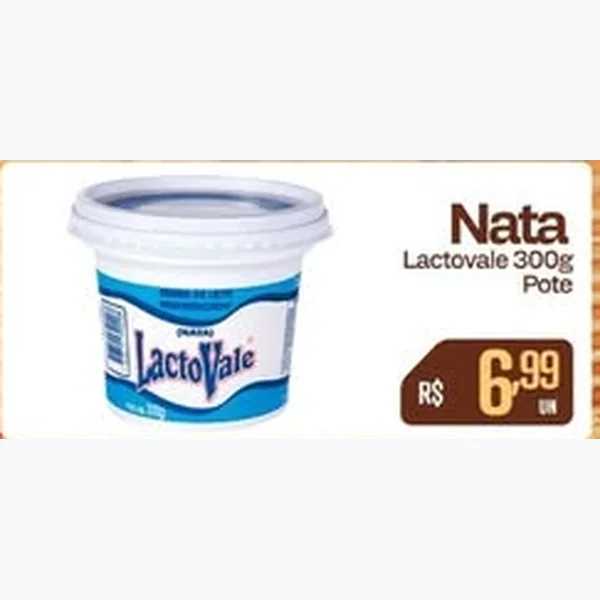 Recorte do encarte de Nata Lactovale 300 g