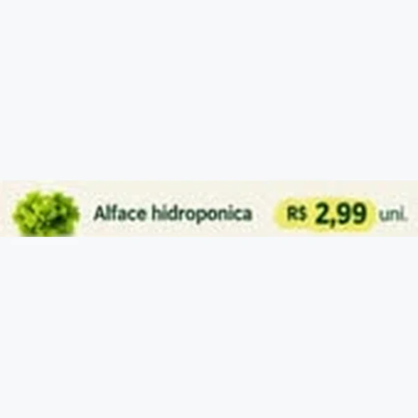 Recorte do encarte de Alface Hidropônica