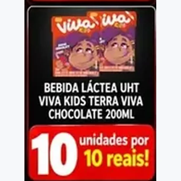 Recorte do encarte de Bebida Láctea Uht Viva Kids 200 ml