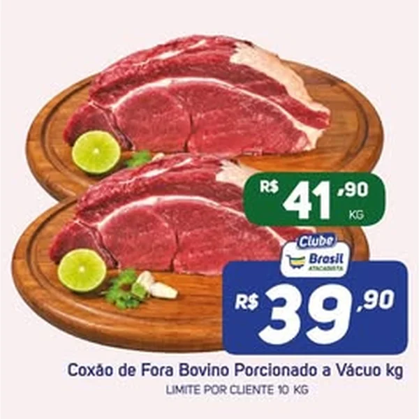 Recorte do encarte de Coxão de Fora Bovino Porcionado a Vácuo