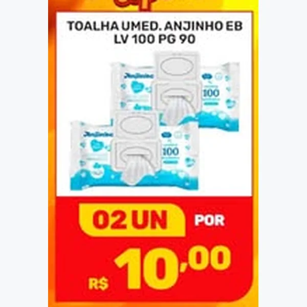 Recorte do encarte de Toalha Umedecida Anjinho 100 un
