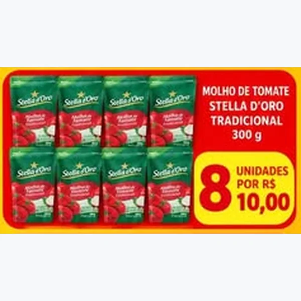 Recorte do encarte de Molho de Tomate Tradicional Stella d'Oro 300 g
