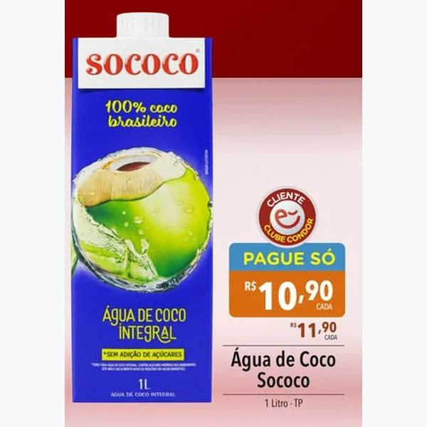 Água de Coco Integral Sococo 1 L