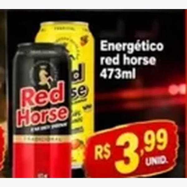 Recorte do encarte de Energético Red Horse 473 ml