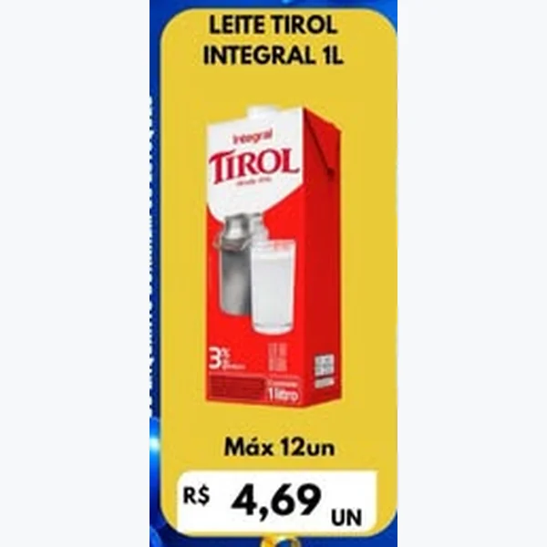 Recorte do encarte de Leite Integral Tirol 1 L