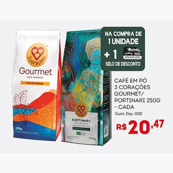 Café em Pó Portinari 3 Corações 250 g