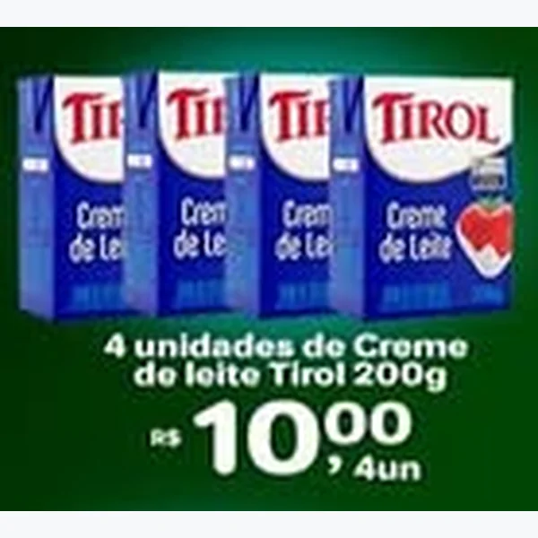 Recorte do encarte de Creme de Leite Tirol 200 g