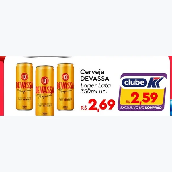 Recorte do encarte de Cerveja Lager Devassa 350 ml