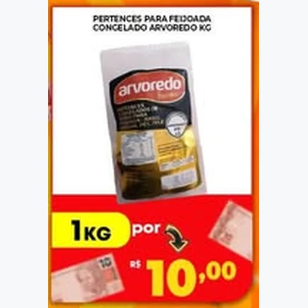 Recorte do encarte de Pertences para Feijoada Congelado Arvoredo