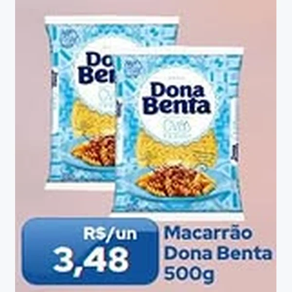 Recorte do encarte de Macarrão Dona Benta 500 g