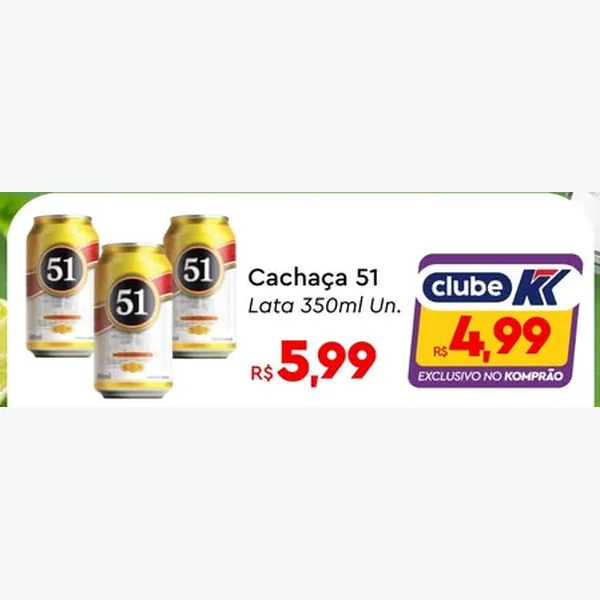Recorte do encarte de Cachaça 51 350 ml
