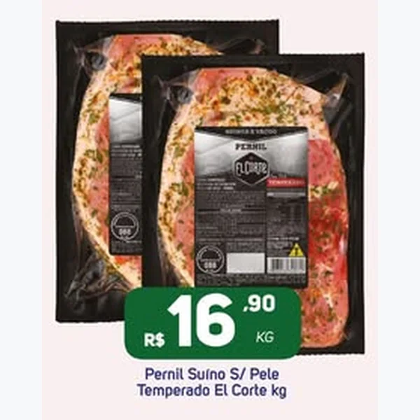 Recorte do encarte de Pernil Suíno S/ Pele Temperado El Corte