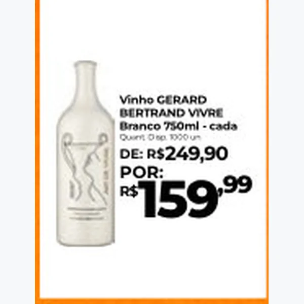 Recorte do encarte de Vinho Gerard Bertrand Vivre 750 ml