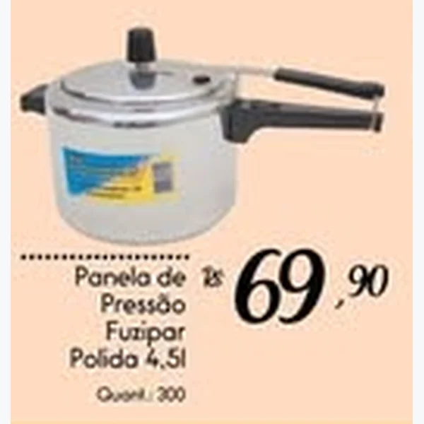 Recorte do encarte de Panela de Pressão Fuzipar Polida 4,5 L