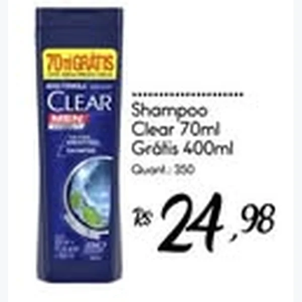 Recorte do encarte de Shampoo Clear 470 ml