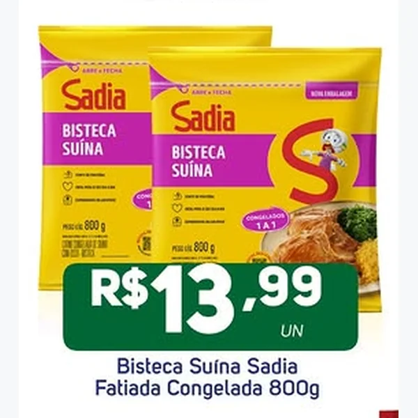 Bisteca Suína Fatiada Congelada Sadia 800 g