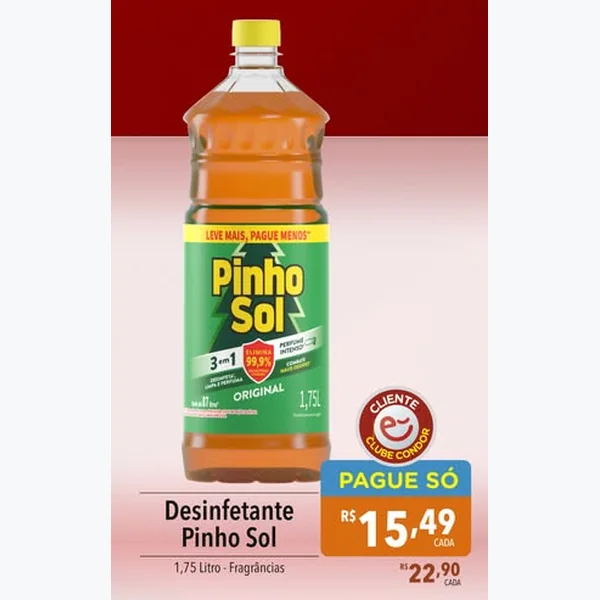Desinfetante Pinho Sol 1,75 L