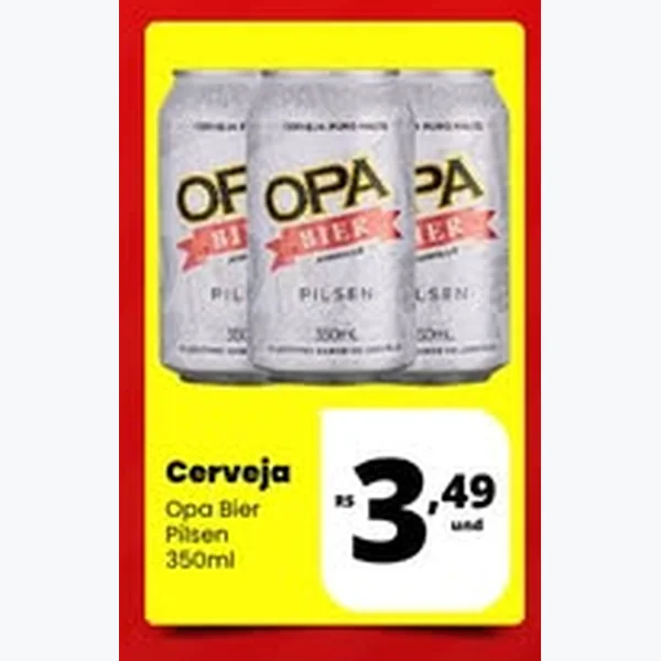 Recorte do encarte de Cerveja Pilsen Opa Bier 350 ml