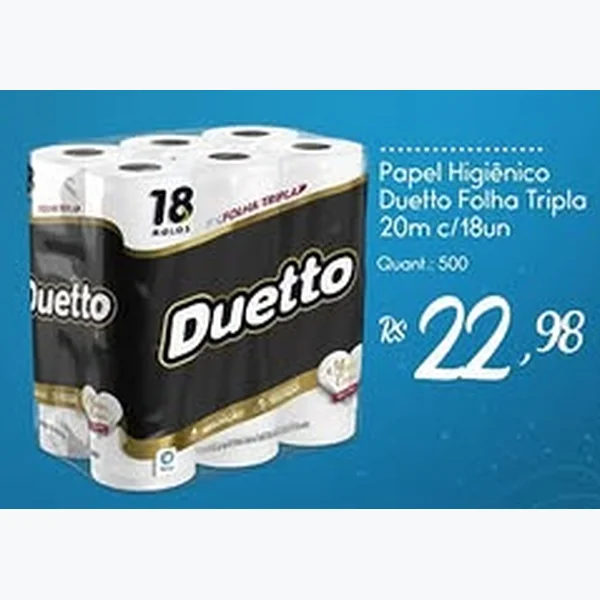 Papel Higiênico Folha Tripla Duetto 18 un × 20 un