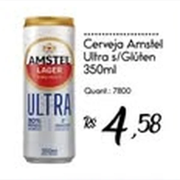 Recorte do encarte de Cerveja Ultra S/glúten Amstel 350 ml