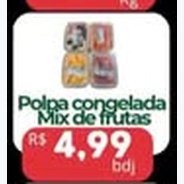 Recorte do encarte de Polpa Congelada Mix de Frutas