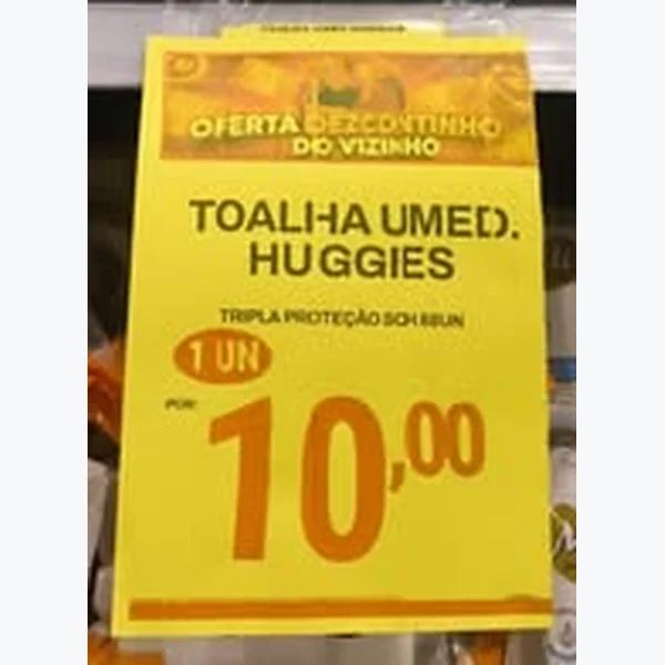 Recorte do encarte de Toalha Umedecida Huggies 88 un