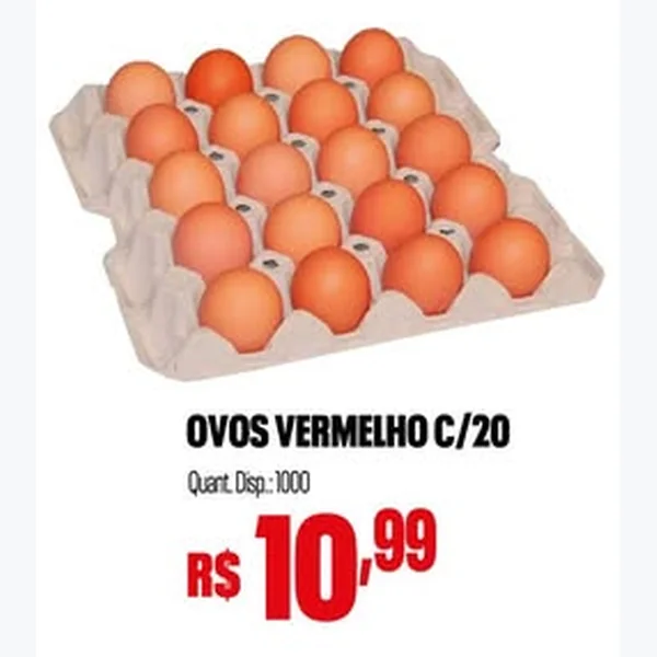 Ovos Vermelhos 20 un
