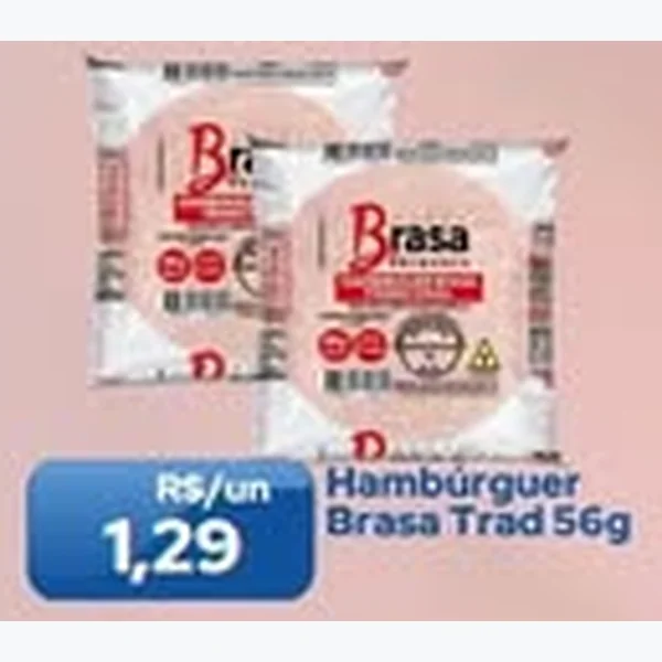 Recorte do encarte de Hambúrguer Tradicional Brasa 56 g