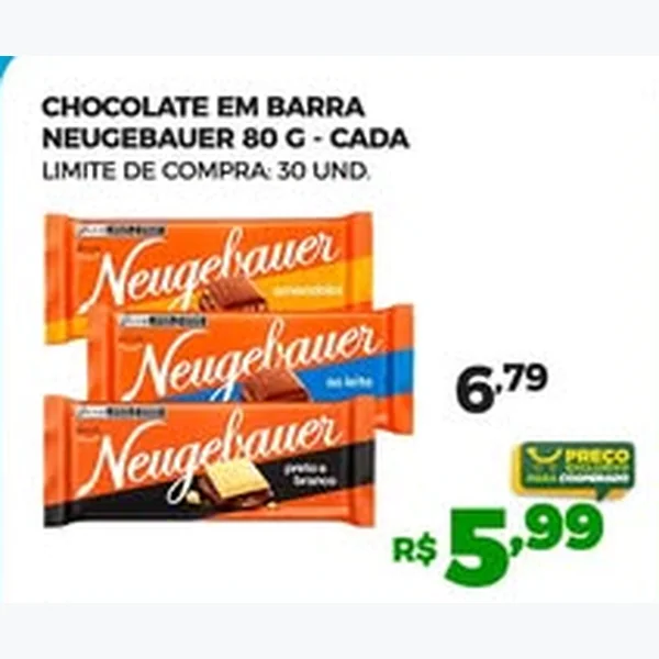 Recorte do encarte de Chocolate em Barra Neugebauer 80 g