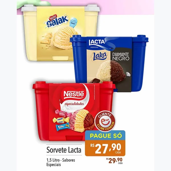 Recorte do encarte de Sorvete Especialidades Nestlé 1,5 L