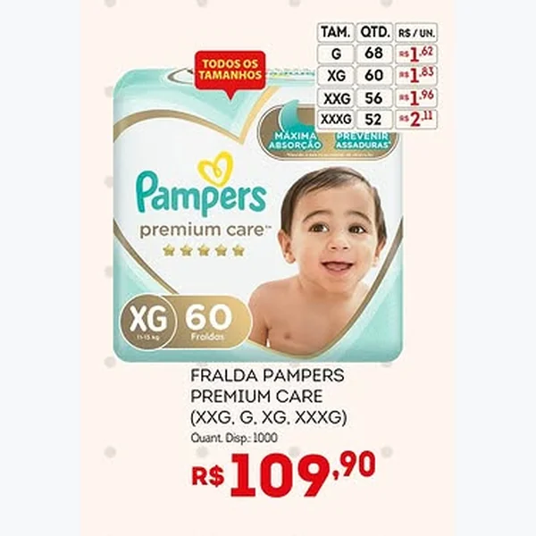 Fralda Premium Care Pampers