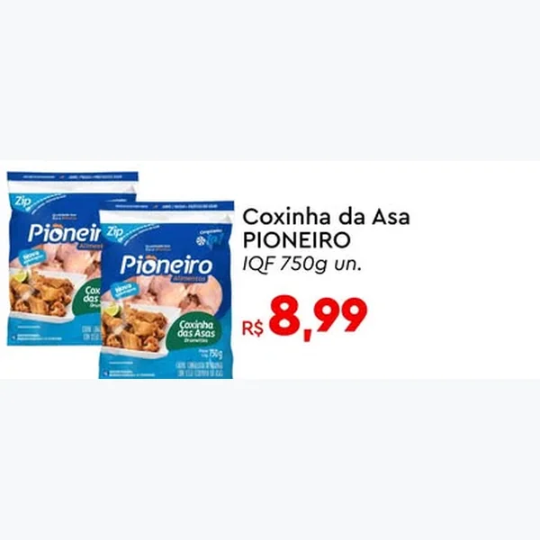 Recorte do encarte de Coxinha da Asa Iqf Pioneiro 750 g