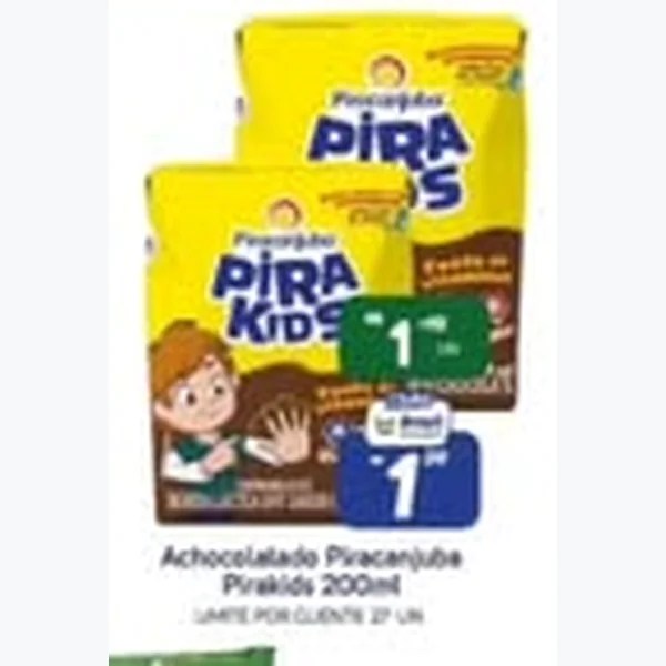 Achocolatado Pirakids Piracanjuba 200 ml