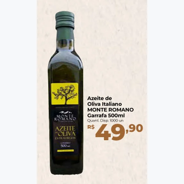 Recorte do encarte de Azeite de Oliva Italiano MONTE ROMANO 500 ml