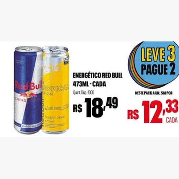 Recorte do encarte de Energético Red Bull 473 ml