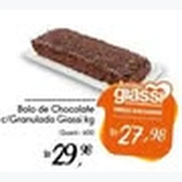 Recorte do encarte de Bolo de Chocolate C/granulada Giassi