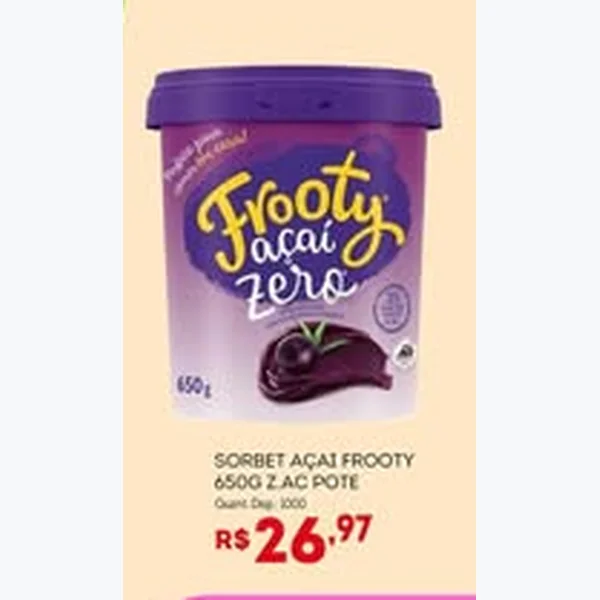 Sorbet Açaí Zero Frooty 650 g