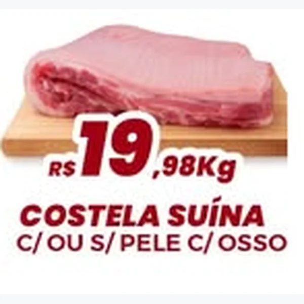 Recorte do encarte de Costela Suína com Ou sem Pele com Osso