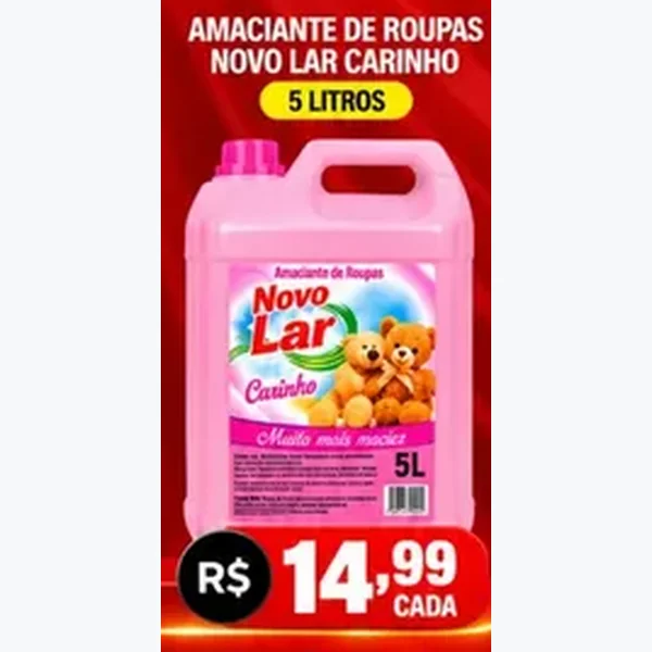 Amaciante de Roupas Carinho Novo Lar 5 L