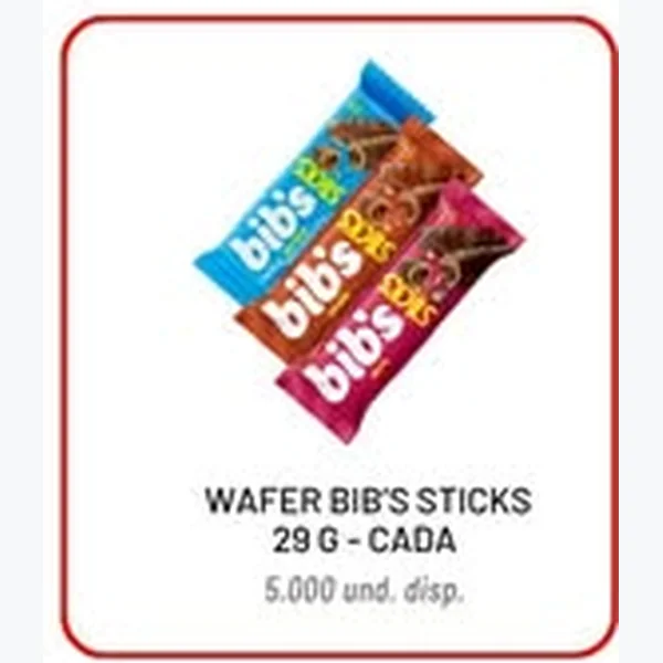 Recorte do encarte de Wafer Sticks Bib's 29 g