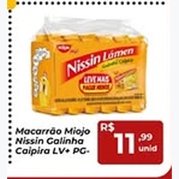 Recorte do encarte de Macarrão Miojo Nissin