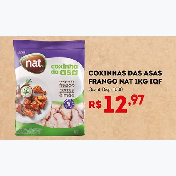 Coxinha das Asas Congelado Iqf Nat 1 kg