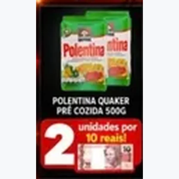 Recorte do encarte de Polentina Pré Cozida Quaker 500 g