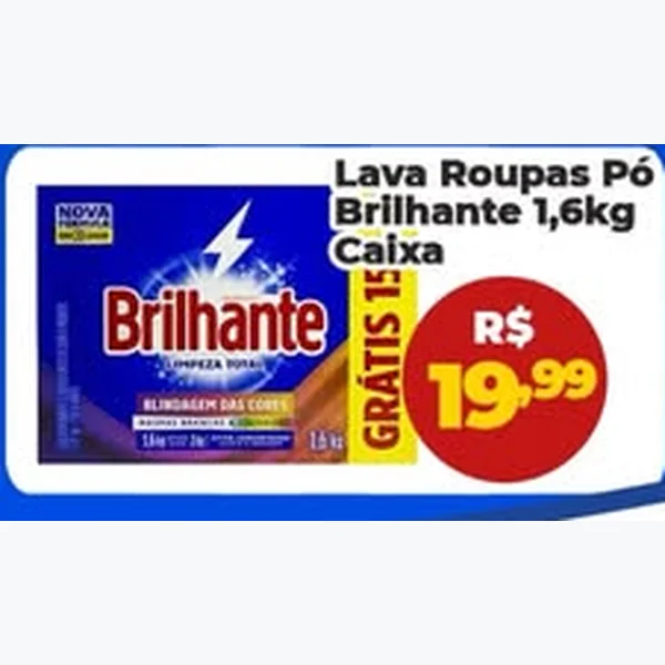 Lava Roupas Pó Brilhante 1,6 kg