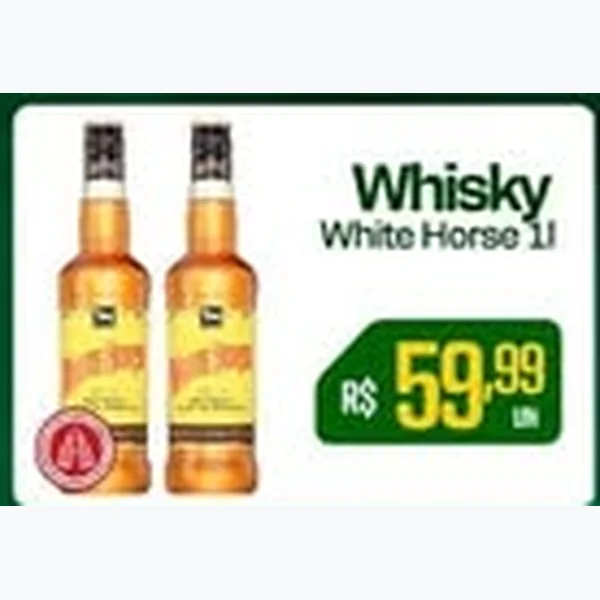 Recorte do encarte de Whisky White Horse 1 L